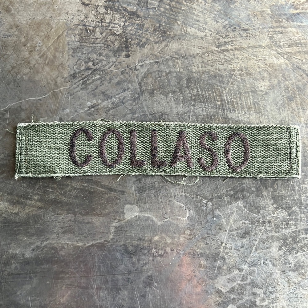 COLLASO Embroidered Vintage ‘Army Green’ Military Name Tape Patch